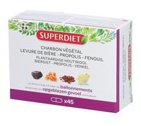 Superdiet Charbon végétal - Levure de bière Propolis Fenouil Capsule(S) 45 pc(s)