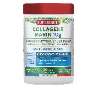 SUPERDIET - COLLAGÈNE MARIN - ARTICULATIONS & SYSTÈME LOCOMOTEUR - ASSOCIATION TYPE I, II, III - Titré en Glucosamine et Chondroïtine - Fabrication française - 220g