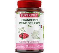 SUPERDIET - CRANBERRY REINES DES PRES BIO - Confort urinaire - Fabrication française - 45 comprimés