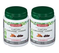 SUPERDIET Curcuma Curcumine - Pipérine BIO 10% avec le code: 926CE Capsule(S) 2x120 pc(s)