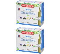 Superdiet Drainaflore Bio détox 5 émonctoires Solution Orale 2x20x10 ml