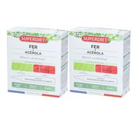 Superdiet Fer + Acérola goût fruité fatigue Solution Orale 2x300 ml