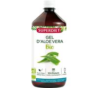 SUPERDIET - GEL D'ALOÉ VERA BIO-Digestion, Transit & Beauté - Pulpe fraîche, Récoltée à la main- Fabrication française- Bouteille de 1L