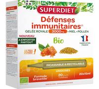 Superdiet Défenses Immunitaires Gelée Royale 3000 mg Bio Ampoules 20 x 15 ml