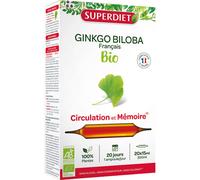 Ginkgo biloba bio, 20 ampoules de 15ml