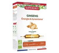 SUPERDIET - GINSENG BIO - Énergie & Dynamisme - Phytothérapie - Fabrication française - 20 ampoules de 10 ml
