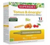 Superdiet Ginseng Gelée Royale Acérola Bio 20 Unidoses - Boîte 20 unidoses de 15 ml