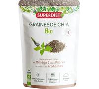 SUPERDIET - GRAINES DE CHIA BIO - Source de Protéines & Riches en Fibres et en Omega 3 - Sachet de 200g