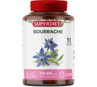 SUPERDIET® - HUILE DE BOURRACHE - Beauté de la peau -Phytothérapie - Fabrication française - 200 capsules