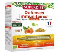 Superdiet Immunité Gelée Royale 3000mg Bio 20 Unidoses De 15ml