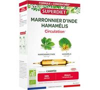SUPERDIET - MARRONNIER D’INDE HAMAMELIS BIO- Circulation - Fabrication française - 20 ampoules de 10 ml