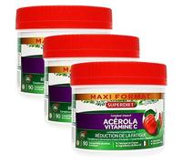 Superdiet Maxi Pot Acérola Vitamine C Lot de 3 x 90 comprimés