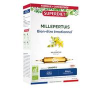 SUPERDIET - MILLEPERTUIS BIO - Équilibre Émotionnel, Stress, Serénité - Fabrication française - 20 ampoules de 10 ml