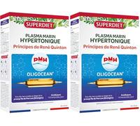 SUPERDIET OLIGOCÉAN - PMH Plasma Marin Hypertonique - Principes de Quinton - Fabrication française - 20 ampoules de 10 ml (Lot de 2)