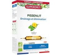 SUPERDIET - PISSENLIT BIO 2000 mg - Drainage & élimination rénale - Fabrication française - Pissenlit bio origine France - 20 ampoules de 10 ml