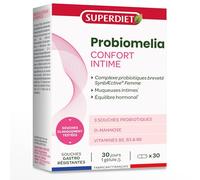 SUPERDIET - PROBIOMELIA Confort intime - Complexe probiotique breveté, D-Mannose et Vitamines - Fabrication française - 30 gélules