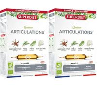 SuperDiet Quator Prêle Frêne Cassis Harpagophytum 20 ampoules de 10ml soit 200ml - BIO (Lot de 2)