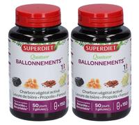 Superdiet Quatuor Ballonnements - Charbon, Fenouil, Propolis, Levure 10% avec le code: 926CE Capsule(S) 2x150 pc(s)