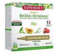 Super Diet Quatuor Brûle‑graisse Bio Minceur – Thé vert, Papaye, Son d'avoine – Format nomade 20 unidoses de 15 ml