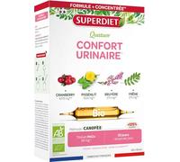 SUPERDIET - QUATUOR CONFORT URINAIRE BIO - Cranberry, Pissenlit, Bruyère, Frêne - Fabrication française - 20 ampoules de 10 ml
