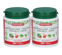 SUPERDIET Quatuor Marronnier d’Inde - Vigne rouge Hamamélis Ginkgo 10% avec le code: 926CE Capsule(S) 2x120 pc(s)