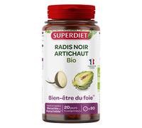 Super Diet – Comprimés Radis noir & Artichaut bio – Phytothérapie Bien‑être du foie – 80 comprimés