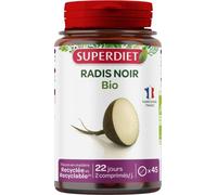 SUPERDIET - RADIS NOIR BIO - Phytothérapie - Fabrication française Hauts-de-France - 45 comprimés