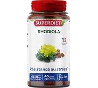 SUPERDIET - RHODIOLA - Résistance au stress - Phytothérapie - Fabrication Française - 80 gélules