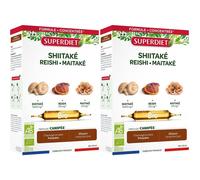 SUPERDIET Shiitake Reishi Mait Bio - 20 ampoules de 10 ml Solution Orale 2x200