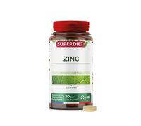 SUPERDIET - ZINC D'ORIGINE VÉGÉTALE - Peau, Cheveux, Ongles, Immunité - Fabrication française - 60 comprimés