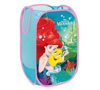 SUPERDIVER - Corbeille pliable Ariel La Petite Sirène - Licence officielle Disney - Rangement jouets et vêtements - 36x36x58 cm - Légère et compacte - Idéale pour enfants.