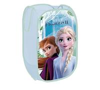 SUPERDIVER - Corbeille pliable Elsa et Anna - Licence officielle Disney Frozen La Reine des Neiges - Rangement jouets et vêtements - 36x36x58 cm - Légère et compacte - Idéale pour enfants.