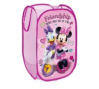 SUPERDIVER - Corbeille pliable Minnie et Daisy - Licence officielle Disney - Idéale pour ranger les jouets et vêtements - 36x36x58 cm - Légère et compacte - Parfaite pour les enfants.