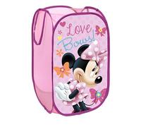 SUPERDIVER - Panier pliable Minnie - Licence Officielle Disney Minnie Mouse - Idéal pour ranger jouets et vêtements - 36x36x58 cm - Léger et compact - Parfait pour les filles et les garçons.