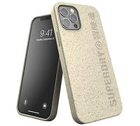 Superdry 42624 Coque de Protection pour iPhone 12 / iPhone 12 Pro 6.1 - Compostable - Matériaux à Base de matières Bio - Beige