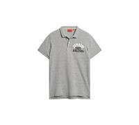 Superdry Applique Classic Fit Polo T-Shirt, Gris foncé chiné, L Homme