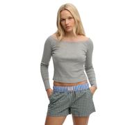 Superdry T-shirt Ath Ess en dentelle manches longues gris Femme S
