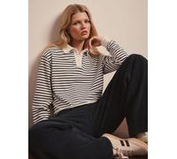 Superdry Athletic Essential maillot de rugby à Rayure Raccourci Crème Stripe EU 36 (UK 8)