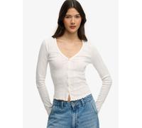 Superdry Athletic Essential Pointelle Cardigan Blanc XL Femme