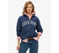 Superdry - Athletic Essentials Collared Half Zip Sweatshirt - Sweatshirt femme Richest Navy - XL