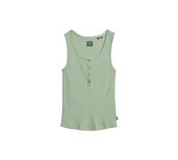 Superdry Athletic Essentials Débardeur boutonné pour femme, vert jade clair, M