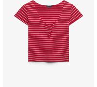 Superdry Athletic Essentials Gatherd Pattern Short Sleeve Top rouge FR 42 (EU 40)