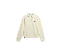 Superdry Athletic Essentials Haut avec col zippé pour femme Blanc laine 34, blanc cassé, 36