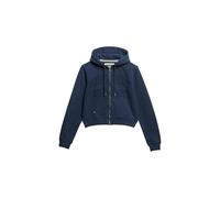 Superdry Athletic Essentials Sweat à capuche court zippé pour femme, Bleu marine vif, 42