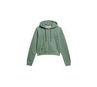 Superdry Athletic Essentials Sweat à capuche court zippé pour femme, Laurier Kaki, 40