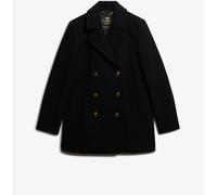 Superdry Black Double Breasted Pea Coat