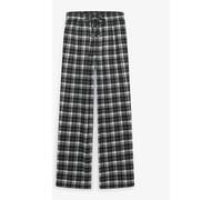 Superdry Black Ecru Check Cotton Check Elastic Trousers