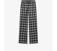 Superdry Black Ecru Check Cotton Check Elastic Trousers