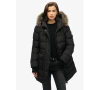 Superdry Black Everest Mid Faux Fur Puffer Jacket