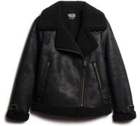 Superdry Black Faux Shearling Aviator Jacket